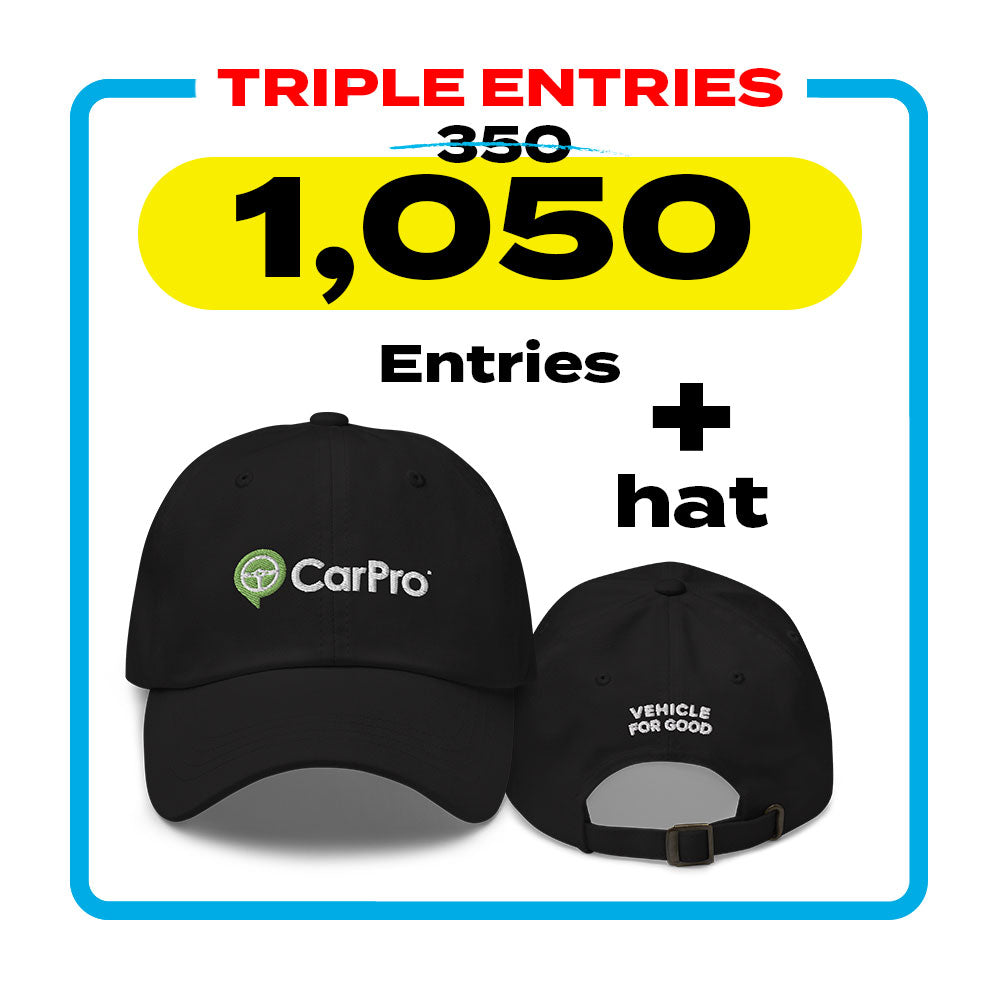 CarPro Hat + 1,050 Entries for Corvette - TRIPLE