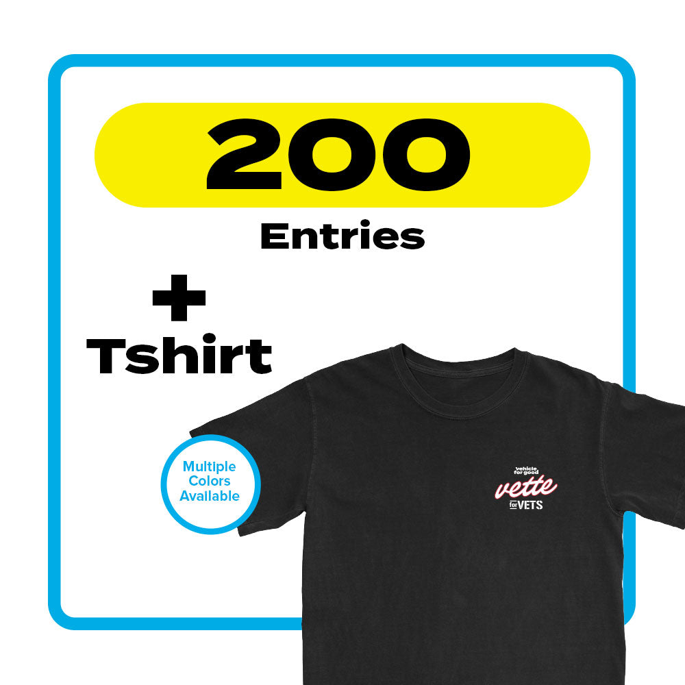 VETTE for VETS Tshirt + 200 Entries for Corvette